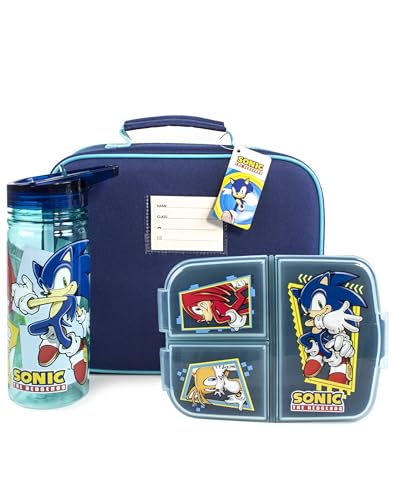 Sonic the Hedgehog Lunchbox Set Kids (Tasche, Wasserflasche, Snacktopf) Einheitsgröße