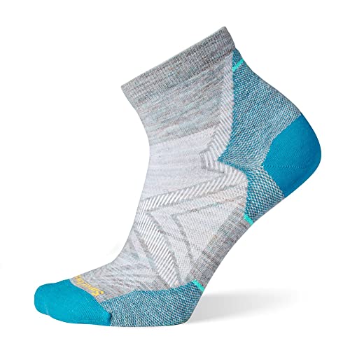 Smartwool Damen Run Zero Cushion Knöchelsocken, Mondgrau, Medium