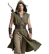 Joukavor Medieval Sleeveless Surcoat Renaissance Tabard for Men Halloween LARP