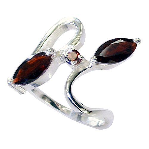 Bague en argent grenat véritable femme bague marquise toutes tailles