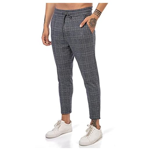 Redbridge Pantalons Chino pour Hommes Casual à Carreaux Gris L