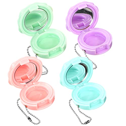 FOMIYES Makeup Container 4pcs Empty Eyeshadow Palette Rose Shaped Lipstick Container Case Empty Cosmetics Makeup Powder Sample Container with Mirror Sample Containers