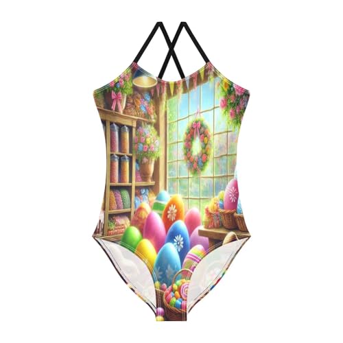 Easter Candy Shop Bathing Suits for Girls Swimsuit Swimwear Summer Beach One Piece Swimsuits
