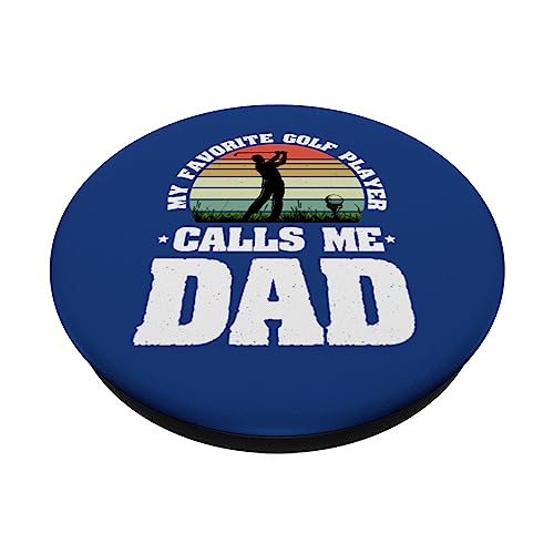 My Favorite Golf Player Calls Me Dad - Father's Day 2023 PopSockets Swappable PopGrip, Black - Image 2