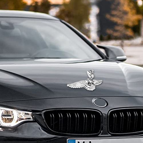 Image of Goddess Hood Ornaments for Cars Angel Flying Wings Logo Car Front Bonnet Stand Cars Metal Stickers Decals 3D Emblem Badge Auto Sticker Symbol Hood Ornament for Trucks Vehicle (Chrome Sliver)