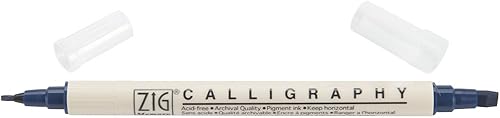 Zig Marcador de doble punta para caligrafía del sistema de memoria, azul marino (MS3400-035)