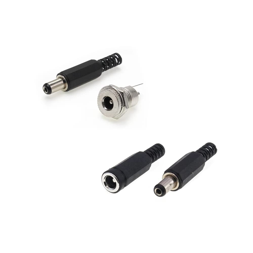 DC 5.5x2.1 Connector DC Power Plug Female Interface Mount Socket Jack Plug Wire DC Connectors Terminal Adapter