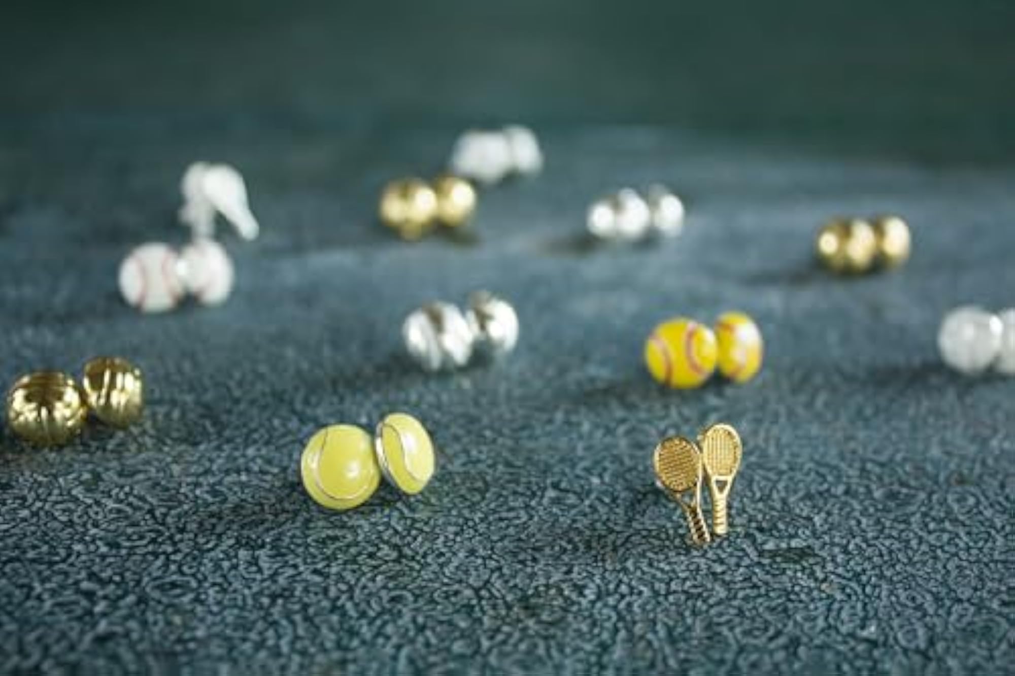 Women's Enamel Sports Earrings, Softball & Volleyball