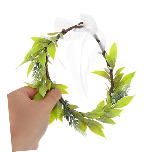Couronne de fleurs eucalyptus pour fille en feuillage vert