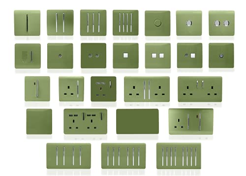 Trendi Artistic Modern Glossy Tactile 2 Gang 2 Way 120w LED Dimmer Switch Light Grey - Image 4