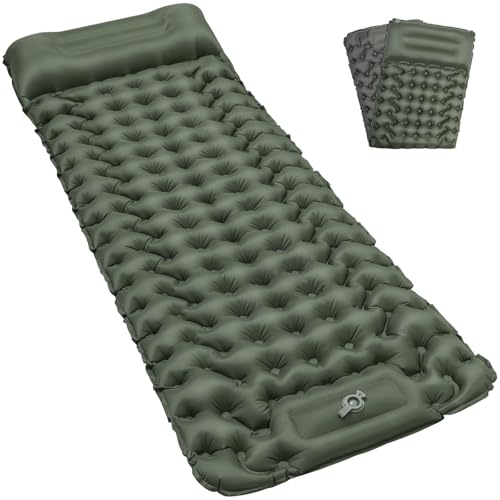 Satisure Wasserdicht Camping Isomatte, Luftmatratze Aufblasbare Camping Matratze mit Pumpe Outdoor, Ultraleicht Luftmatratze, Rucksackreisen, Nackenroll, Kissen, aufblasbare strandmatte 1