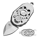 Titanium Pocket Knife Beetles Gears Knife Folding Knife EDC Tools with Bottle Opener (Titanium Silver)