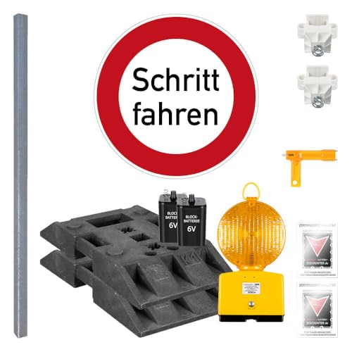 TMS PRO SHOP Komplett-Set Baustelle mit Leuchte, Schrittgeschwindigkeit fahren VZ 274, StVO, Art.-Nr. 610975