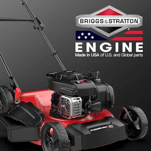 Image of PowerSmart 21 inch Push Lawn Mower with Briggs&Stratton 125cc Engine, 2-in-1 Mulching and Side Discharge, Easy Assembly & Lightweight, Cordless Push Lawn Mowers for Garden Yard