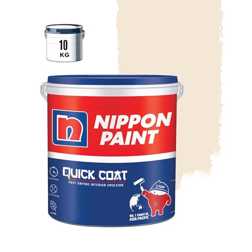 Image of Nippon Paint Quick Coat Interior Emulsion Paint - 10 KG (TIMID PINK)-Quick Drying, Good Coverage, Low VOC-Paint for Wall, Living Room