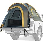 JoyTutus Pickup Truck Tent 2.0, Waterproof PU2000mm Double Layer for 2 Person, Portable Truck Bed Tent with Rainfly, 5.5'-6' Camping Preferred - Orange
