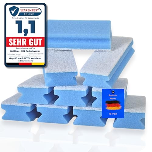Walfinus Premium XXL 10erSet Kratzfreie Spülschwamm, Putzschwamm, Reinigungsschwamm, Küchenschwamm, zweiseitige, Scheuerschwamm, Topfreiniger, waschbar -60 Grad 15x7x4cm zum wiederverwenden
