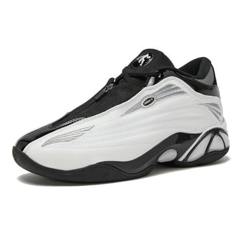 AND1 Mad Game Pro Mens Basketball Shoes, White or Black Basketball Shoes Men, Retro Leather Athletic Sports Sneakers Mens Size 9-14 - White, 14 Medium
