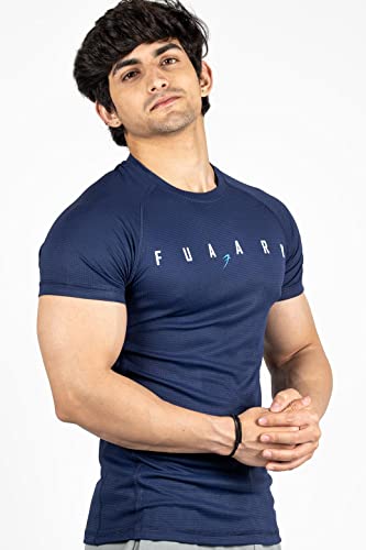 Image of FUAARK Men's Round Neck Slim fit Gym & Active wear Sports T-Shirt for Workout & Casual Wear