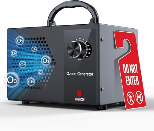 Generador de Ozono Hogar, Profesional Máquina de Ozono 40000mg/h, Purificador de Aire Desinfectador de Ozono con Temporizador, para Garajes, Hogar, Eliminación de Olor y Desinfección Hasta 300 ㎡