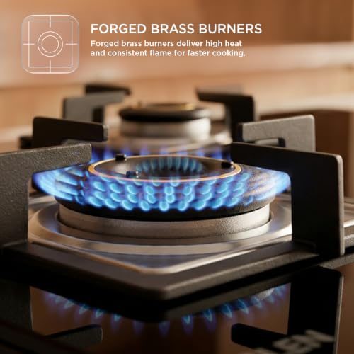 Image of Glen Ultra Slim Premium LPG Gas Stove 3 Burner | 8 MM Thick Toughened Glass Top | Auto Ignition | 1 Jumbo Forged Brass Burner | 2 years standard and 5 years glass Warranty | 1037USTNAI