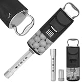 HOW TRUE Golf Ball Shag Bag With Detachable Aluminum Alloy Tube, Ball Retriever, Hold up to 70 Balls