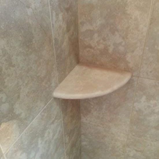 Miniatura 7 de Tenedos Estante de ducha de esquina de baño de travertino claro Durango relleno de crema y afilado de alta calidad, 9 pulgadas (paquete de 2)