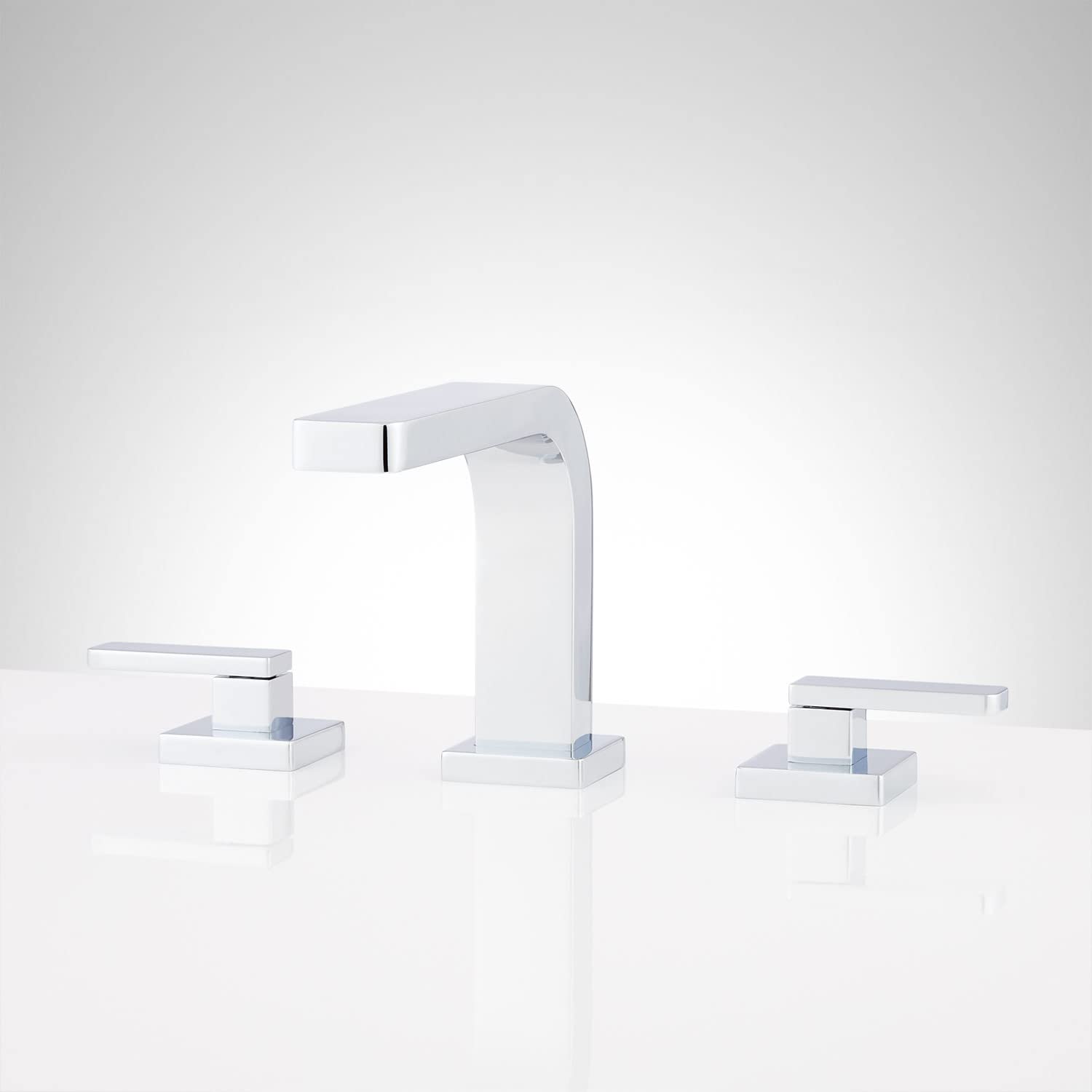 Signature Hardware 948592 Hibiscus 1 2 GPM Widespread Bathroom Faucet with Pop-Up Drain Assembly - Chrome