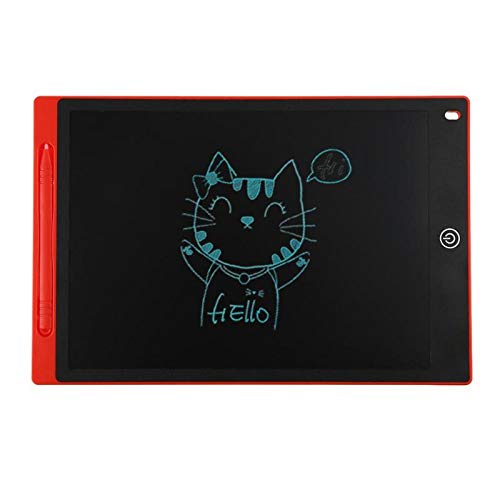 Gvvsjgdbis - Tableta de dibujo LCD digital portátil de 12 pulgadas, placa gráfica de escritura con lápiz capacitivo y batería para casa, escuela y oficina, color rojo