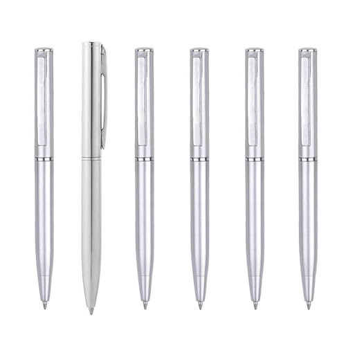 Lot de 5 petits stylos à bille rétractables, stylo à bille en acier inoxydable avec raccords en cuivre, petits stylos à bille courts pour ordinateur...