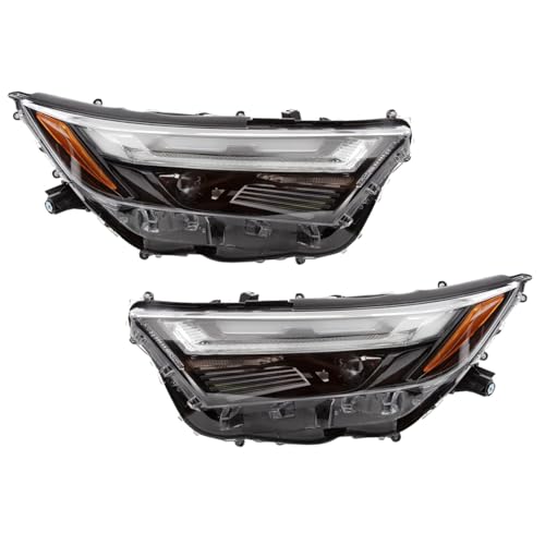 Image of TRQ 2 Piece Headlight Assembly Set LED Driver & Passenger Side Compatible with 2022-2024 Toyota RAV4 With Projector Headlights TO2502314 TO2503314