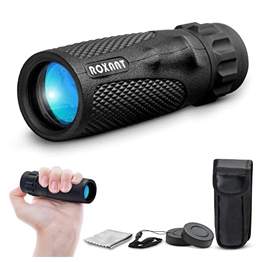 Authentic Roxant Viper 10x25 Pocket Scope with Rubber Armor “Snake-Grip” + Molded Finger Grip | Weatherproof, Shockproof, Dust Proof. Includes, Case & Wrist Strap, Cleaning Cloth + Lifetime Support