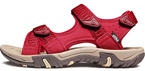 Atika Women's Havana Outdoor Hiking Sandals, Athletic Open Toe Walking Sport Sandals, Comfortable Summer Water Shoes, Havana Sandals Wine, 7 #TOP5