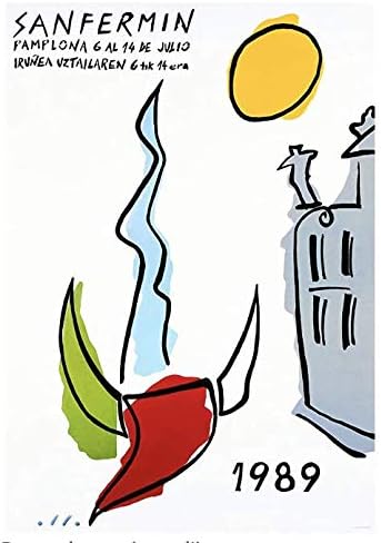 Pampelune San Fermín 1989 - Póster de reproducción / formato 19.7 x 27.6 in, papel de 10.58 oz, archivo digital HD, se puede ver en la tienda