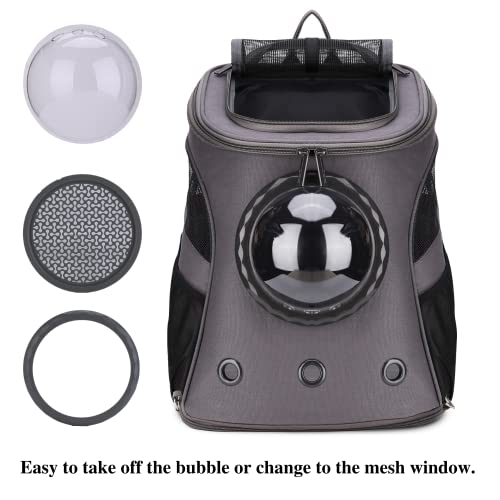 Lollimeow Large Pet Carrier Backpack, Bubble Backpack Carrier For Fat Cats And Puppies,Airline-Approved(Grey) #TOP4