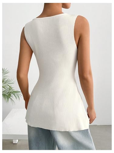 Verdusa Women's Plus Size Old Money Sweater Vest Button Down Sleeveless Crew Neck Knitted Tank Top2