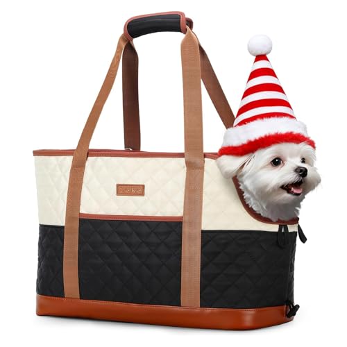 Lekespring Borsa per Cani Piccola Taglia, Trasportino per Animali Domestici Portatile per Cagnolini Fino a 5 KG, Borsa Trasportino Gatto Morbido Leggero per Cuccioli Gita Passeggiate Veterinario, Nero