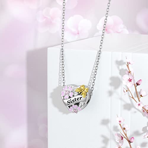 DALARAN 925 Sterling Silver Mother Daughter Sister Wife Friend Grandma Charms Bead for Charm Bracelet Necklace3