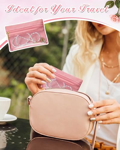 Uiifan Travel Jewelry Organizer Flannel Jewelry Bags Portable Jewelry Pouch with Zipper Pockets for Women Girl Gift4