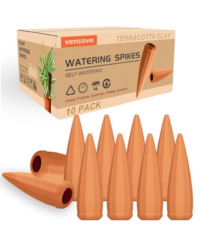 vensovo Tonkegel Bewässerung 10er-Set, Terrakotta-Selbstbewässernde Spikes, Topfpflanzen Bewässerungsgeräte Pfähle für Outdoor, Zimmerpflanzen