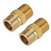 Oumefar 20 Pcs Brass Nipple 1/8 BSP Brass Hex Nipple Male External Thread Quick Connector Threaded Pipe Fitting Hexagon
