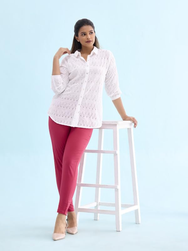Image of GO COLORS Soft Cotton Pant Full Length for Women| Breathable, Mid Rise