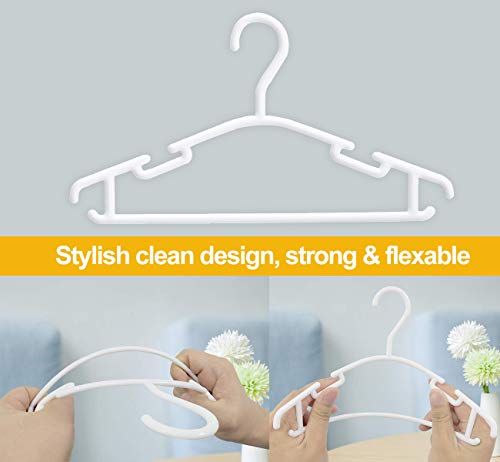 KEPLIN 36 stuks witte plastic kinderkamerhangers, antislip babykleerhangers, ruimtebesparende buisvormige hangers, meer… - Afbeelding 7