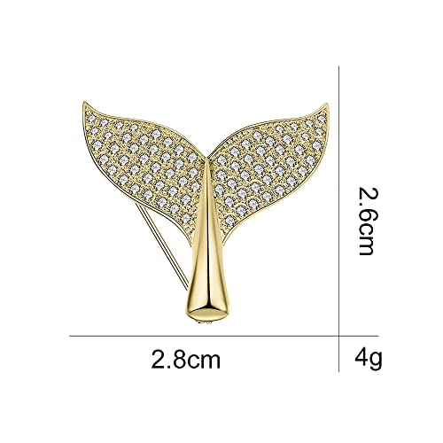Image of Tail Brooch Pin Corsage, Sweater Dress Shawl Elegant Jewelry Accessory Decor for Wedding Birthday Party Christmas Gift (Gold)