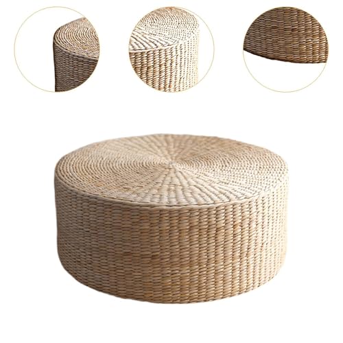 Sharplace Rattan Bodenkissen Tatami für Wohnzimmer - Japanischer Stil Sitzkissen Bodenmatte - Runde Yogamatte Meditation für Zuhause Balkon Schlafzimmer, 30 x 30 cm