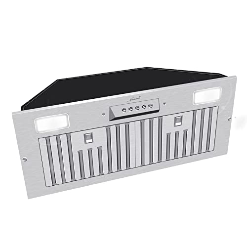 Akicon 30 Inch Range Hood Insert, Ultra Quiet Stainless Steel Ducted Insert/Built-in Kitchen Vent Hood with Powerful Suction, LED Lights and Dishwasher Safe Filters, 3-Speeds 600 CFM (NX-Hood 30)