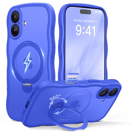 GolbinBox for iPhone 16 Plus Case with 360° Spin Magnetic Stand,Ultramarine