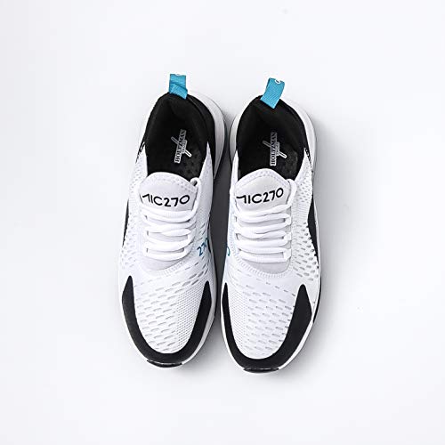 Image of HOLTZMAN A /C 270 Woven Fabric Comfortable Lightweight Flexible Sports /Running Shoe for Men (Color: White & Blue, Size: 7)