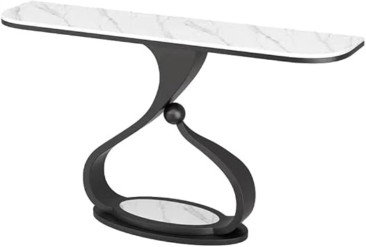 Modern Console Base, Hallway Table with Storage Shelves, Decorative Accent Sofa Table for Entrance Living RoomBlack,120x30x85cm
