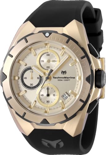 TechnoMarine Ocean Men 41.30mm Stainless Steel Gold Gold dial VD57 Quartz